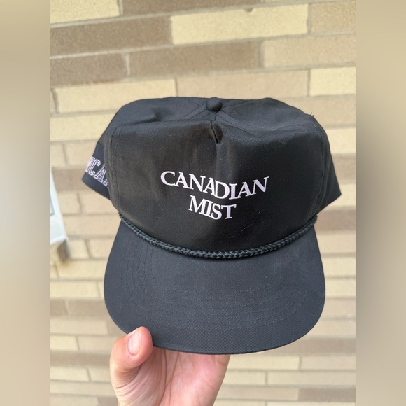 Vintage Canadian Mist black braided rope SnapBack hat adjustable - Picture 2 of 6